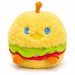Fuzzy Chick Burger Plush with Sparkly Eyes