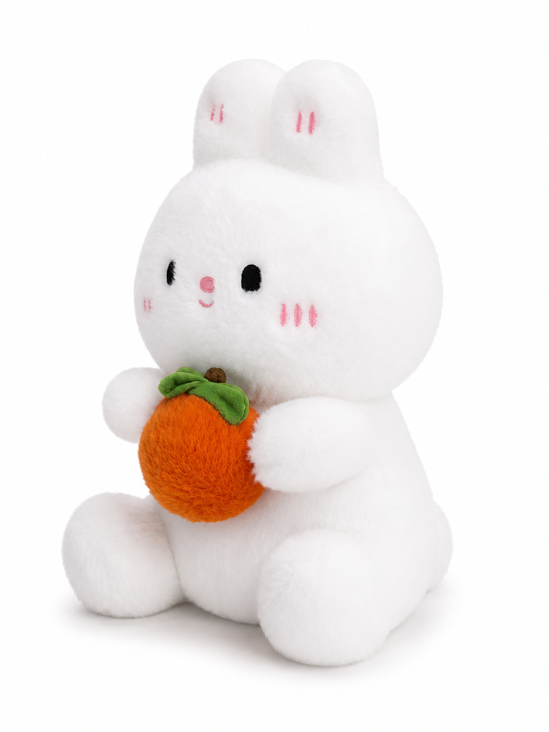 Cuddly Bunny Plush Holding Orange Fruit, Soft Toy - Image 2
