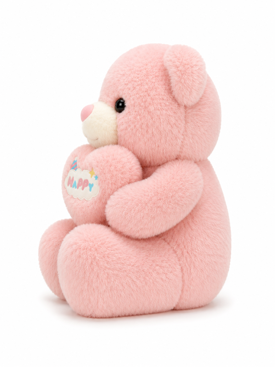 Pink Happy Teddy Bear, Soft Fluffy Plush Toy - Image 2