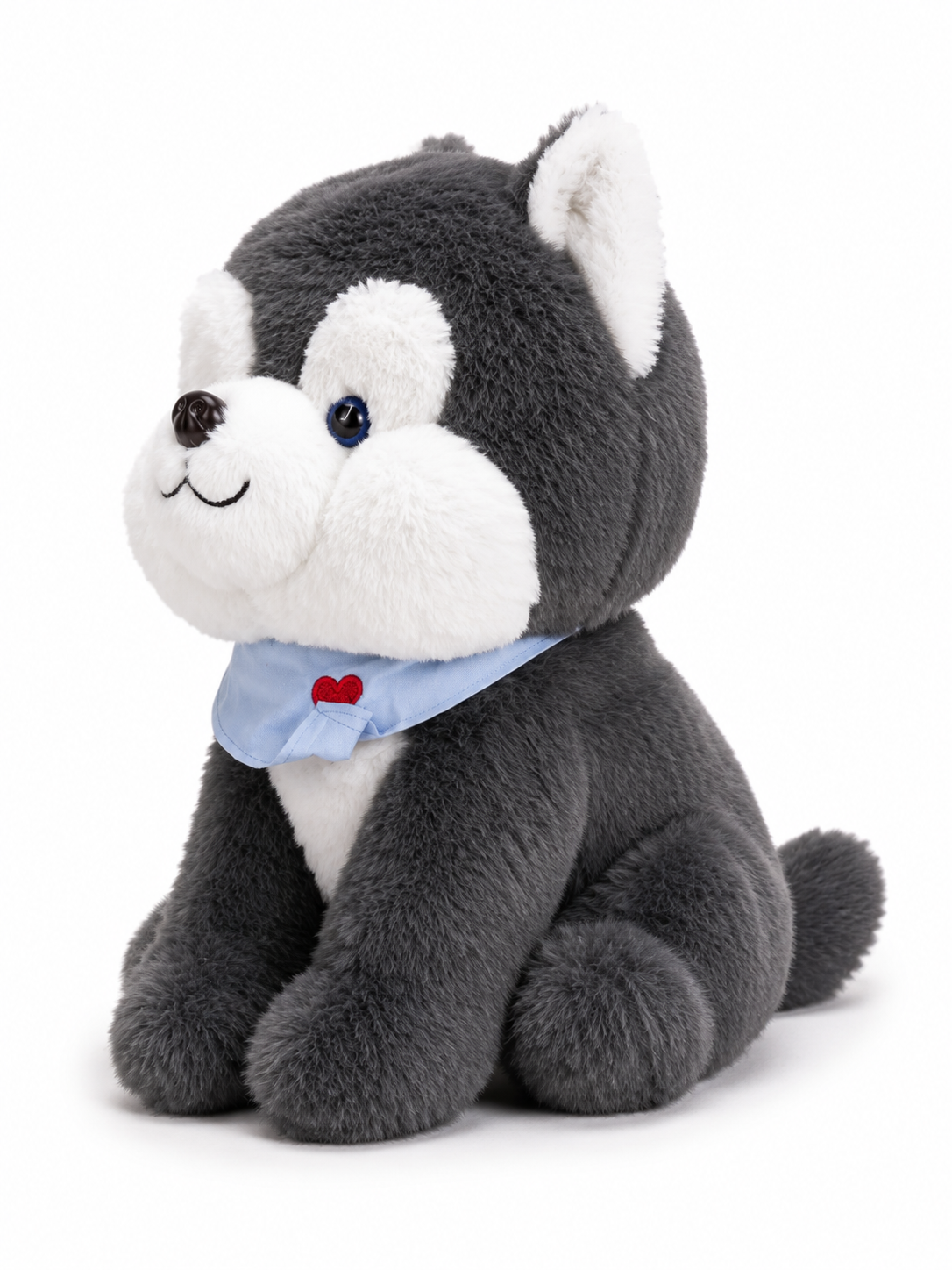 Husky Dog Plush with Heart Bandana, Large Soft Toy - Image 3