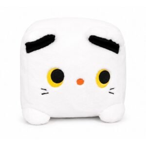 White Cat Cube Plush, Soft Square Kitty Toys